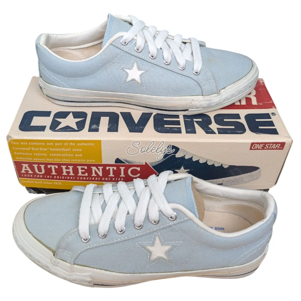 CONVERSE One Star 95 Vintage 1990s Ox Low Sky Blue Made in USA Sneaker Bundle 8
